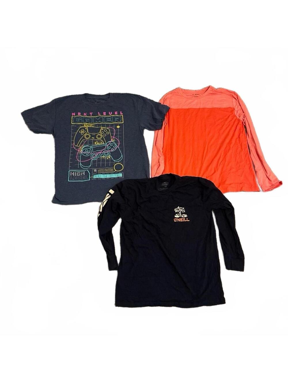 Boys Shirts XL Lot of 3 - O'neill, Gaming, Orange Long Sleeve